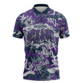 Melbourne Storm Rugby Zipper Polo Shirt Graffiti Typography Urban Camo Abstract Street Style