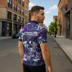 Melbourne Storm Rugby Zipper Polo Shirt Graffiti Typography Urban Camo Abstract Street Style