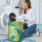 Australian Diamonds Netball Laundry Basket Bold Geometric Zigzag Pattern With Athletic Player Graphics