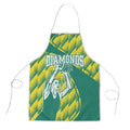 Australian Diamonds Netball Apron Bold Geometric Zigzag Pattern With Athletic Player Graphics