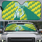Australian Diamonds Netball Auto Sun Shade Bold Geometric Zigzag Pattern With Athletic Player Graphics