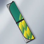 Australian Diamonds Netball Auto Sun Shade Bold Geometric Zigzag Pattern With Athletic Player Graphics