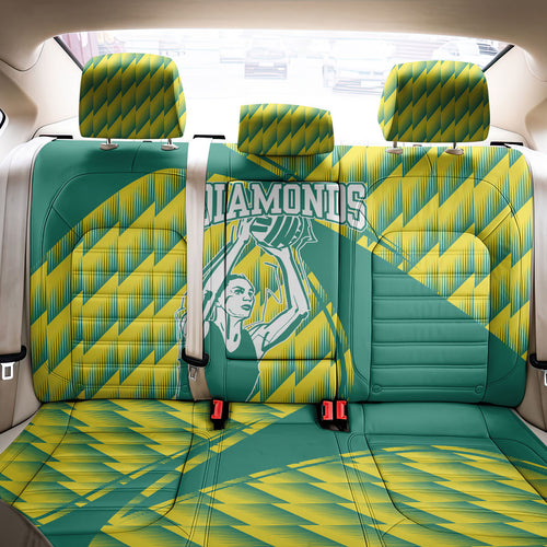 Australian Diamonds Netball Back Car Seat Cover Bold Geometric Zigzag Pattern With Athletic Player Graphics