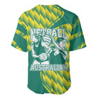 Australian Diamonds Netball Baseball Jersey Bold Geometric Zigzag Pattern With Athletic Player Graphics