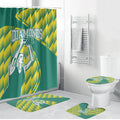 Australian Diamonds Netball Bathroom Set Bold Geometric Zigzag Pattern With Athletic Player Graphics