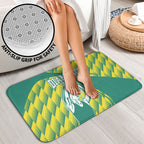 Australian Diamonds Netball Bathroom Set Bold Geometric Zigzag Pattern With Athletic Player Graphics