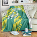 Australian Diamonds Netball Blanket Bold Geometric Zigzag Pattern With Athletic Player Graphics