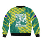 Australian Diamonds Netball Bomber Jacket Bold Geometric Zigzag Pattern With Athletic Player Graphics