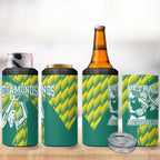 Australian Diamonds Netball 4 in 1 Can Cooler Tumbler Bold Geometric Zigzag Pattern With Athletic Player Graphics
