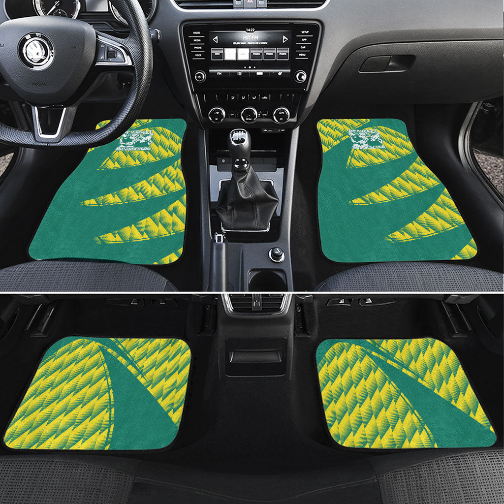 Australian Diamonds Netball Car Mats Bold Geometric Zigzag Pattern With Athletic Player Graphics
