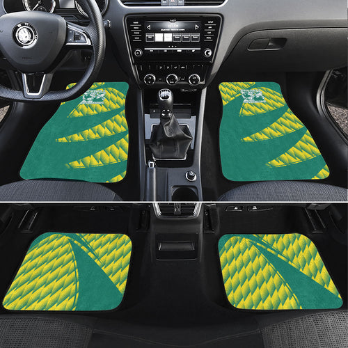 Australian Diamonds Netball Car Mats Bold Geometric Zigzag Pattern With Athletic Player Graphics