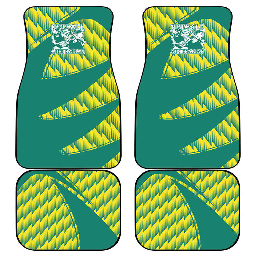 Australian Diamonds Netball Car Mats Bold Geometric Zigzag Pattern With Athletic Player Graphics
