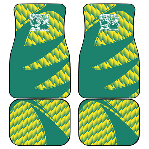 Australian Diamonds Netball Car Mats Bold Geometric Zigzag Pattern With Athletic Player Graphics