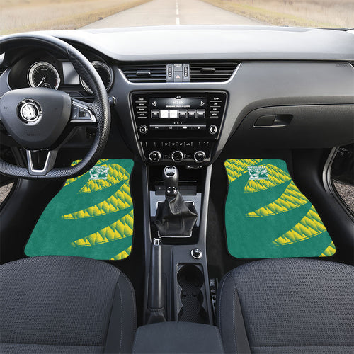 Australian Diamonds Netball Car Mats Bold Geometric Zigzag Pattern With Athletic Player Graphics
