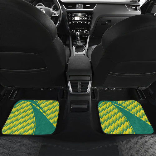 Australian Diamonds Netball Car Mats Bold Geometric Zigzag Pattern With Athletic Player Graphics