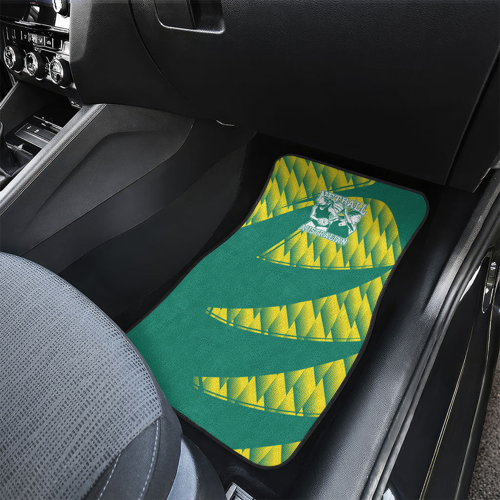 Australian Diamonds Netball Car Mats Bold Geometric Zigzag Pattern With Athletic Player Graphics