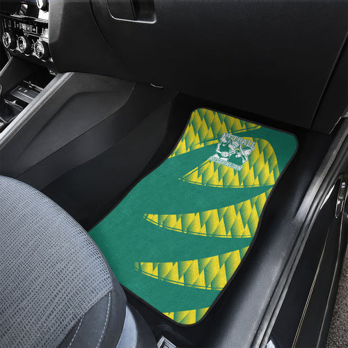 Australian Diamonds Netball Car Mats Bold Geometric Zigzag Pattern With Athletic Player Graphics