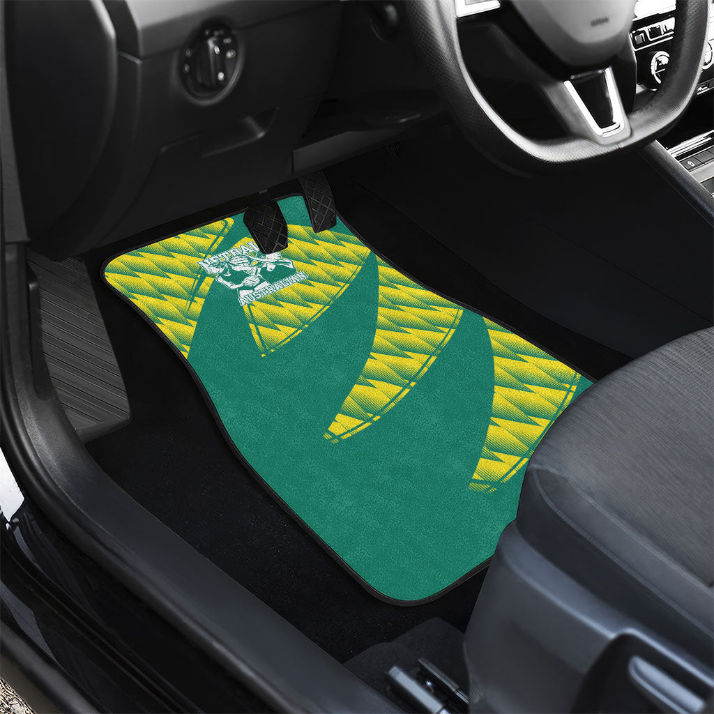 Australian Diamonds Netball Car Mats Bold Geometric Zigzag Pattern With Athletic Player Graphics