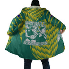 Australian Diamonds Netball Cloak Bold Geometric Zigzag Pattern With Athletic Player Graphics