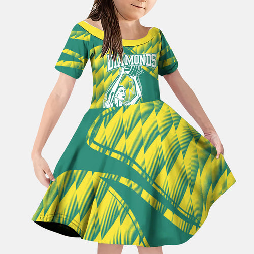 Australian Diamonds Netball Family Matching Long Sleeve Bodycon Dress and Hawaiian Shirt Bold Geometric Zigzag Pattern With Athletic Player Graphics