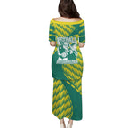 Australian Diamonds Netball Family Matching Puletasi and Hawaiian Shirt Bold Geometric Zigzag Pattern With Athletic Player Graphics