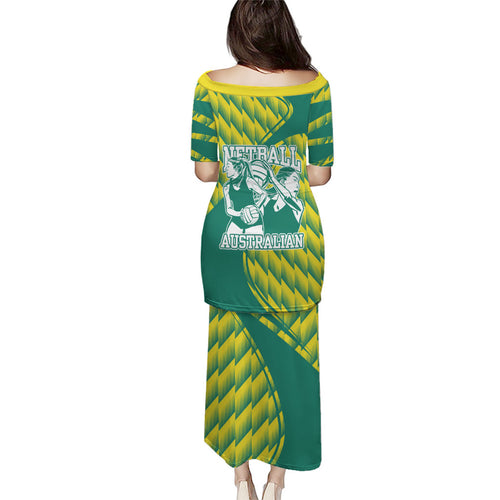 Australian Diamonds Netball Family Matching Puletasi and Hawaiian Shirt Bold Geometric Zigzag Pattern With Athletic Player Graphics