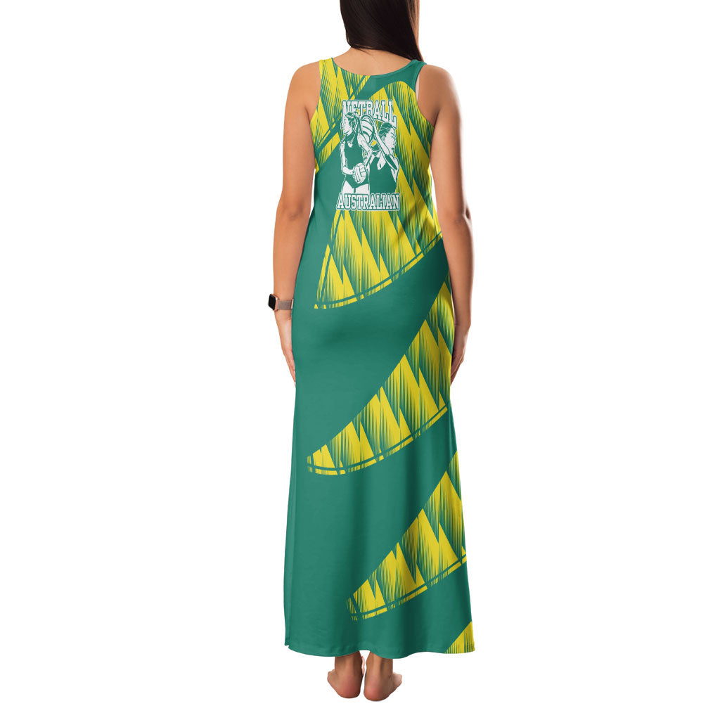 Australian Diamonds Netball Family Matching Tank Maxi Dress and Hawaiian Shirt Bold Geometric Zigzag Pattern With Athletic Player Graphics