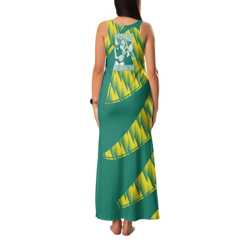 Australian Diamonds Netball Family Matching Tank Maxi Dress and Hawaiian Shirt Bold Geometric Zigzag Pattern With Athletic Player Graphics