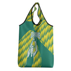 Australian Diamonds Netball Grocery Bag Bold Geometric Zigzag Pattern With Athletic Player Graphics