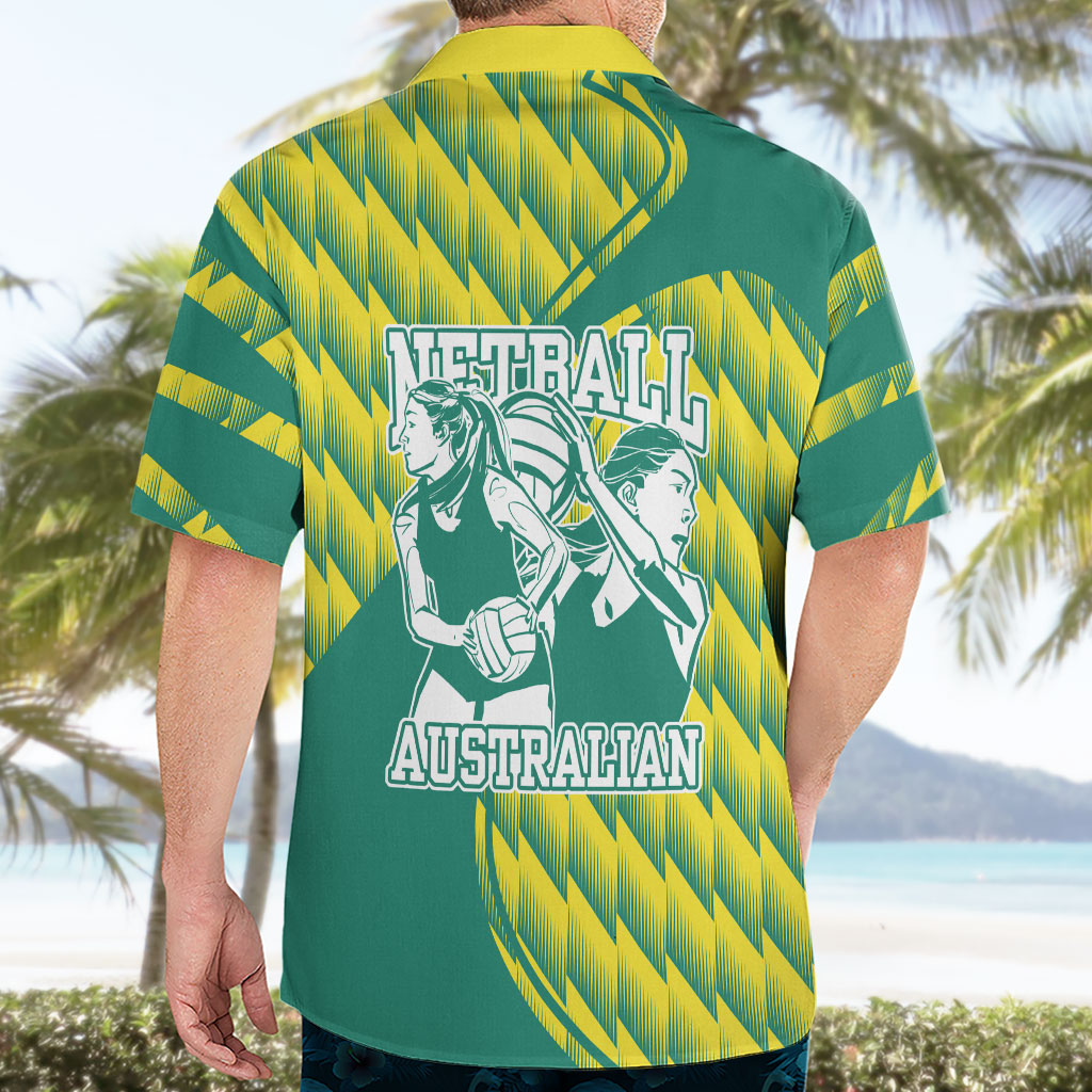 Australian Diamonds Netball Hawaiian Shirt Bold Geometric Zigzag Pattern With Athletic Player Graphics