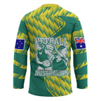 Australian Diamonds Netball Hockey Jersey Bold Geometric Zigzag Pattern With Athletic Player Graphics