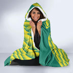 Australian Diamonds Netball Hooded Blanket Bold Geometric Zigzag Pattern With Athletic Player Graphics