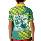 Australian Diamonds Netball Kid Polo Shirt Bold Geometric Zigzag Pattern With Athletic Player Graphics