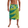 Australian Diamonds Netball Lavalava Bold Geometric Zigzag Pattern With Athletic Player Graphics