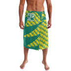 Australian Diamonds Netball Lavalava Bold Geometric Zigzag Pattern With Athletic Player Graphics