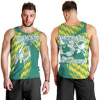 Australian Diamonds Netball Men Tank Top Bold Geometric Zigzag Pattern With Athletic Player Graphics