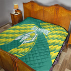 Australian Diamonds Netball Quilt Bold Geometric Zigzag Pattern With Athletic Player Graphics