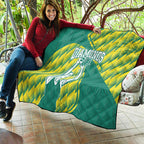 Australian Diamonds Netball Quilt Bold Geometric Zigzag Pattern With Athletic Player Graphics