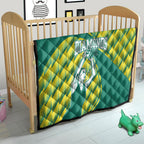 Australian Diamonds Netball Quilt Bold Geometric Zigzag Pattern With Athletic Player Graphics