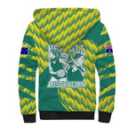 Australian Diamonds Netball Sherpa Hoodie Bold Geometric Zigzag Pattern With Athletic Player Graphics