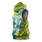 Australian Diamonds Netball Sleeveless Hoodie Bold Geometric Zigzag Pattern With Athletic Player Graphics
