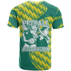 Australian Diamonds Netball T Shirt Bold Geometric Zigzag Pattern With Athletic Player Graphics