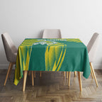 Australian Diamonds Netball Tablecloth Bold Geometric Zigzag Pattern With Athletic Player Graphics