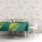 Australian Diamonds Netball Tablecloth Bold Geometric Zigzag Pattern With Athletic Player Graphics