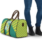 Australian Diamonds Netball Travel Bag Bold Geometric Zigzag Pattern With Athletic Player Graphics