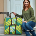 Australian Diamonds Netball Travel Bag Bold Geometric Zigzag Pattern With Athletic Player Graphics