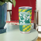 Australian Diamonds Netball Tumbler Cup Bold Geometric Zigzag Pattern With Athletic Player Graphics