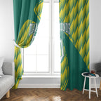 Australian Diamonds Netball Window Curtain Bold Geometric Zigzag Pattern With Athletic Player Graphics