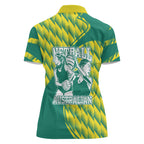 Australian Diamonds Netball Women Polo Shirt Bold Geometric Zigzag Pattern With Athletic Player Graphics