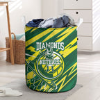 Australian Diamonds Netball Laundry Basket Sharp Abstract Slash Pattern With Netball Graphic Art